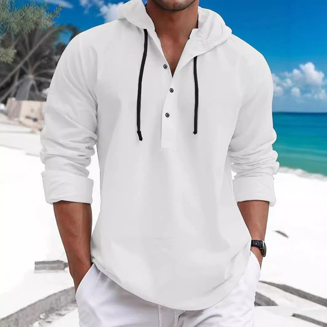 Men's Pearl Cotton Long-sleeved Hooded Sweater