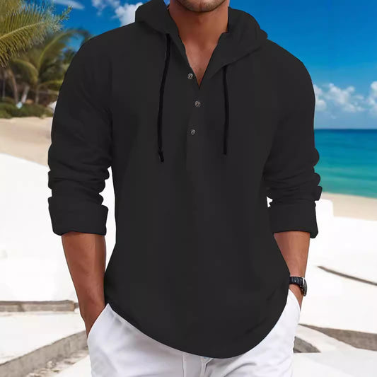 Men's Pearl Cotton Long-sleeved Hooded Sweater