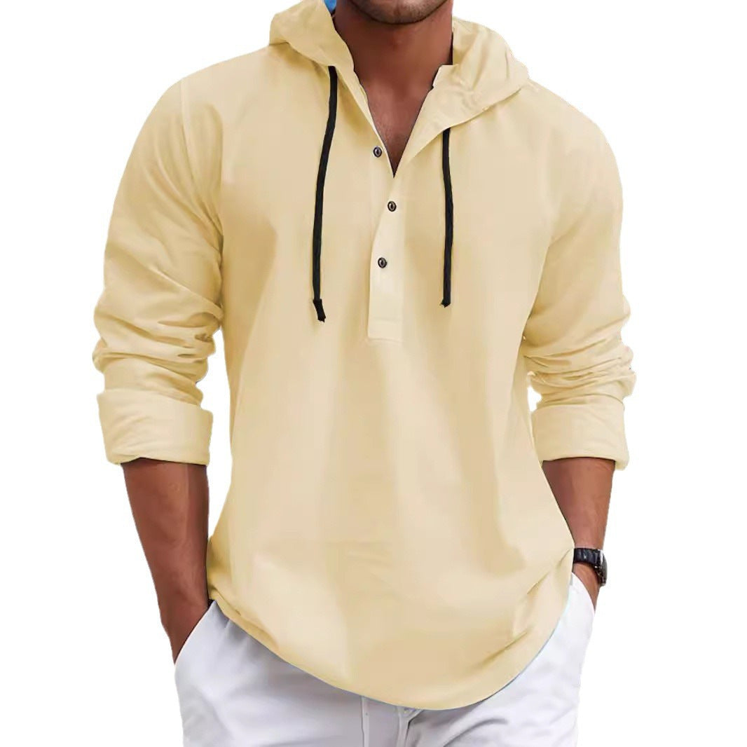 Men's Pearl Cotton Long-sleeved Hooded Sweater