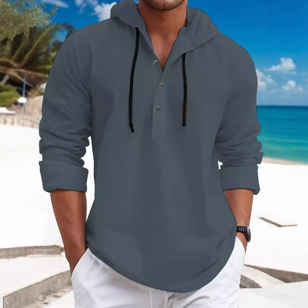 Men's Pearl Cotton Long-sleeved Hooded Sweater