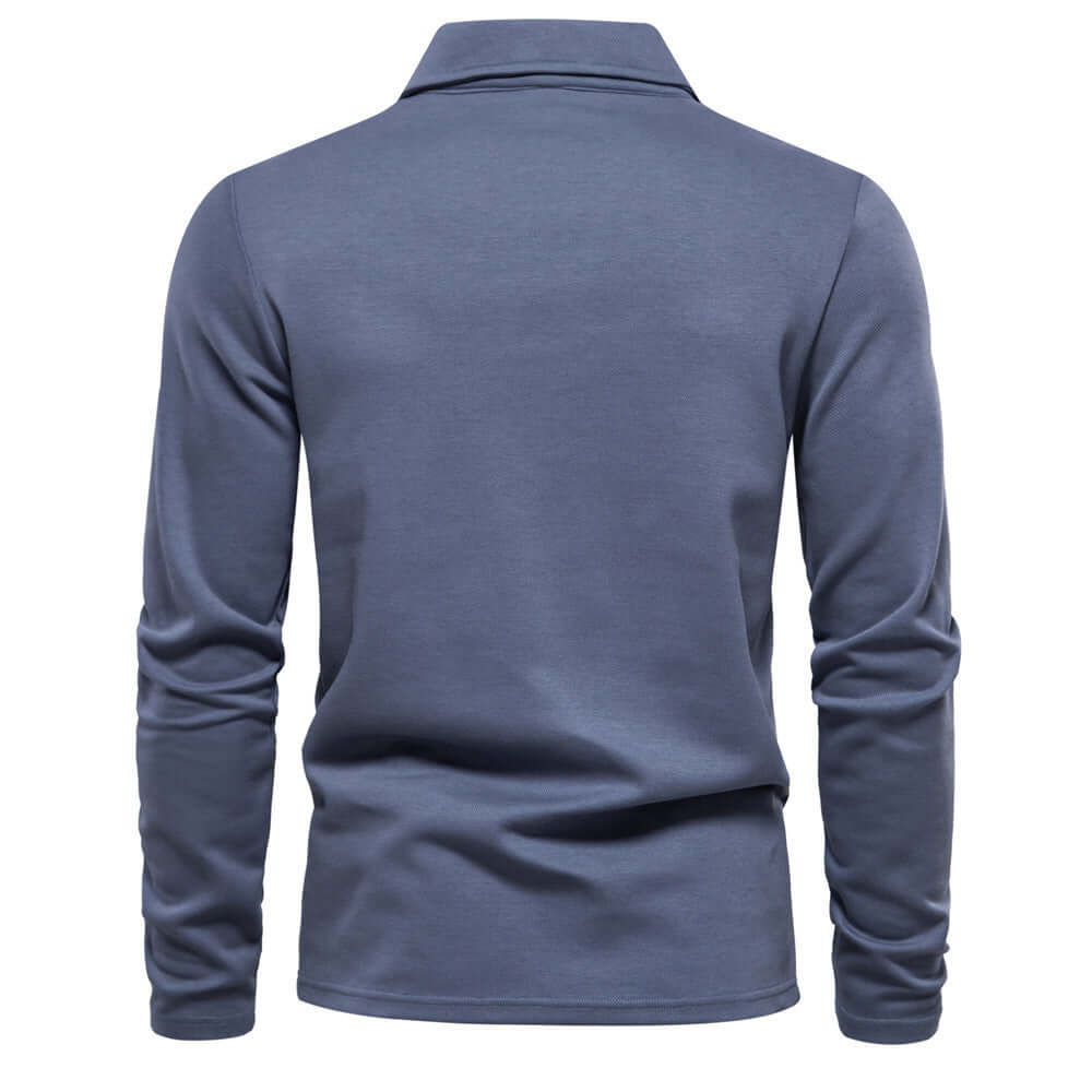 Fashion Lapel Long-sleeved Polo Shirt