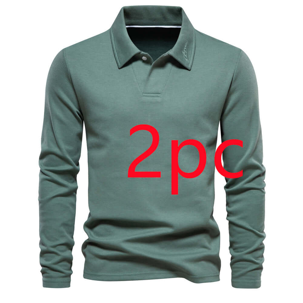 Fashion Lapel Long-sleeved Polo Shirt